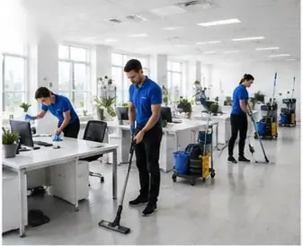 Nettoyage de bureaux en équipe